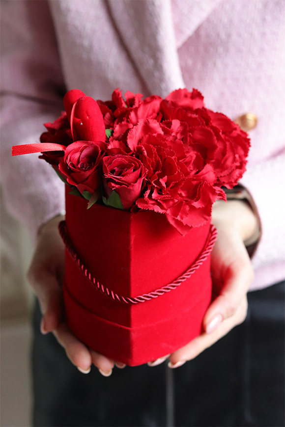 czerwony flowerbox Serce Walenty