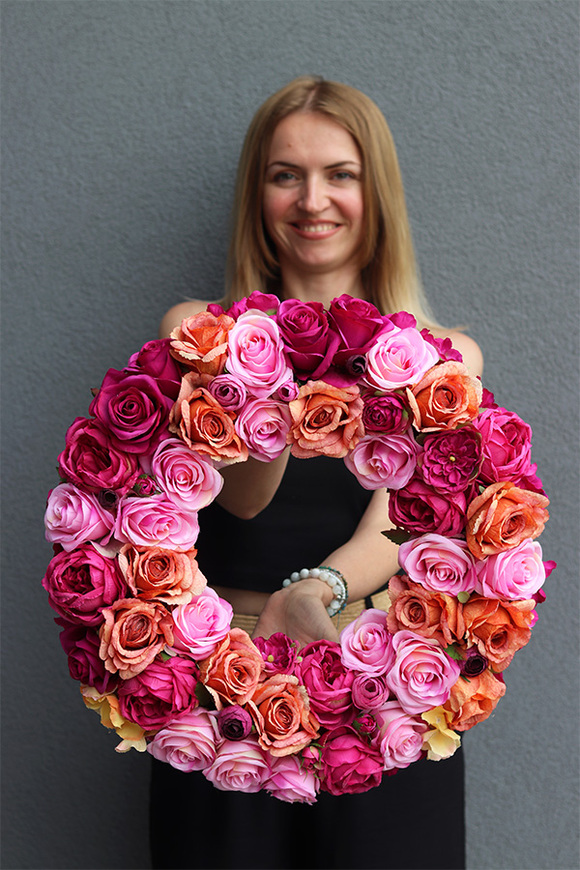 Morello Rose bogaty wianek na drzwi,