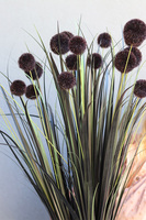 Black Tiger Mars, sztuczna czarna trawa w srebrnej donicy