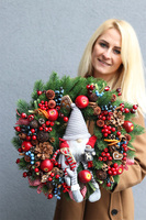 Skrzat Świąteczny, bożonarodzeniowy wianek na drzwi