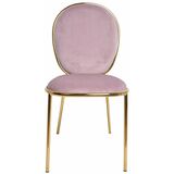 Prenolia, krzesło z welurowym obiciem, różowe, wym.44x51x92cm