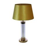 Tubo Gold, lampa stołowa, abażur musztardowy stożek, wys.64cm 