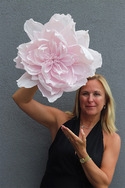 Paper Flower R, ręcznie robiony kwiat papierowy, wym.40x15cm