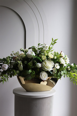 Złota Villeta Laos, kompozycja w ceramicznej łódce, wym.46x100cm