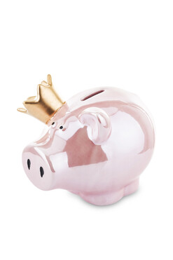 Princess Pink, świnka skarbonka w koronie, różowa, wym.13x15x11cm