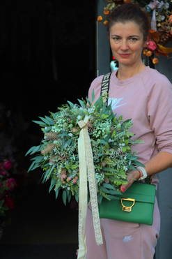 Boho Trendy 3, zielony wianek na drzwi, śr.40cm
