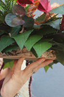 Benjamin, dekoracja nagrobna z aniołem na plastrze drewna