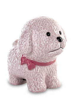 Doggy, skarbonka ceramiczna, różowa, wym.12.5x13.5x10cm