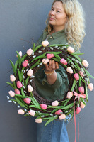 Katie Tulips, wiosenny wianek z tulipanów