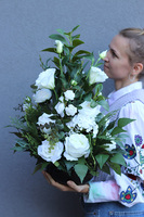 Manifista, smukła kompozycja nagrobna w misie