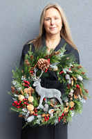 Święta u Doris, zimowy wianek z reniferem