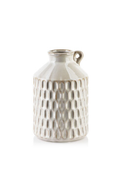 Salina B, ceramiczny wazon, beżowy, wys.20.5cm