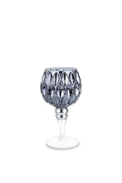 Wine Glass Grey A, elegancki świecznik kielich, wys.20cm