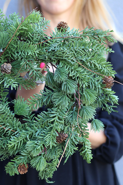 Iglak A, wysokiej jakości sztuczny wianek na drzwi, śr.35cm