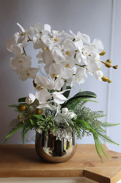 Biała Zima, elegancki storczyk zimowy LED, wys.50cm 