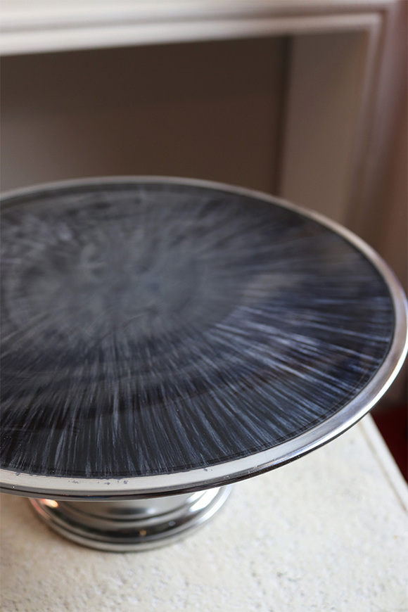 patera Glamour Gray ze srebrnym rantem, śr.30cm