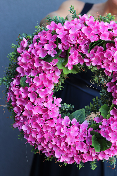 Pink Paradise, różowy wianek dekoracyjny,śr.43cm