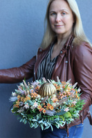 Rdzawa Wielkanoc Deco, stroik wielkanocny z jajem