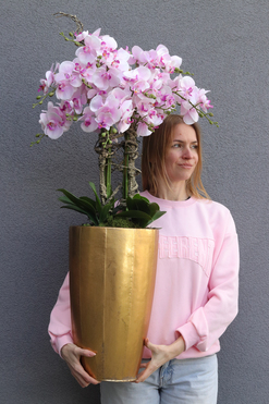 OD RĘKI Pink Orchid Złota Bajka, sztuczny storczyk podłogowy, wys.114cm 
