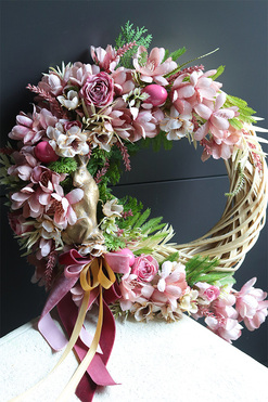 Zajączek, wielkanocny wianek dekoracyjny, rozp.43cm 