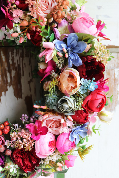 Kontessa Eukalipti 2, kolorowy wianek na drzwi, śr.40cm