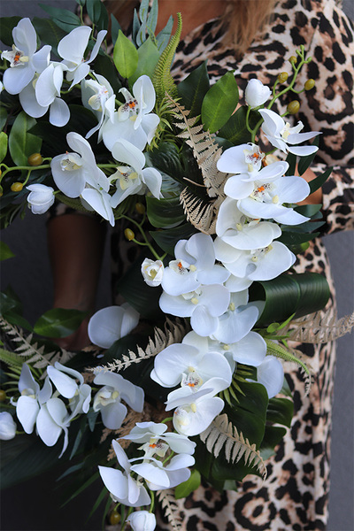 Orchid Classic, nowoczesny wianek ze storczykiem