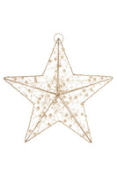 Christmas Star, zawieszka świąteczna gwiazdka LED, złota