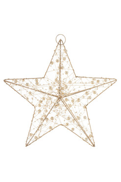 OD RĘKI Christmas Star, zawieszka świąteczna gwiazdka LED, złota, wym.25x25cm