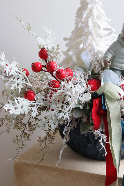 Narciarz, wysokiej jakości stroik świąteczny