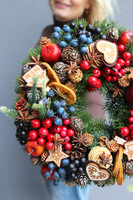 Wigilia Piernikowa, świąteczny wianek z suszem