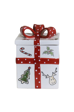 Homemade XMAS, ręcznie malowany pojemnik na ciastka C, wym.16x12cm
