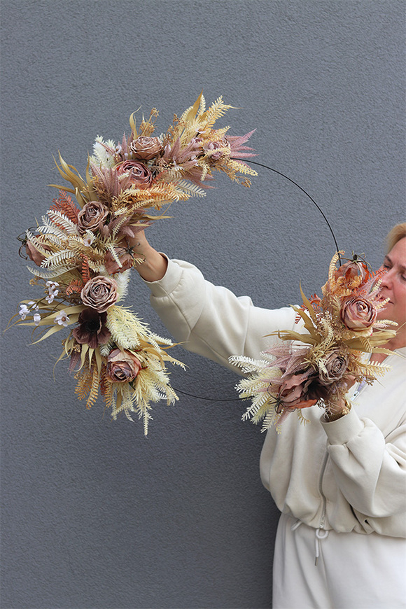 Subtelle Boho Solle, wianek na obręczy z różami