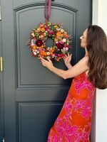 Leorie jesienny wianek z aksamitnymi dyniami