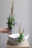 Tradycja z Klasą, komplet dekoracji wielkanocnych. koszyczek & palemka, wys.30/60cm 