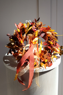 Boho Mefre, dekoracyjny wianek ze stabilizowanych roślin, śr.30cm 