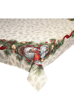 Gwiazdkowy Ostrokrzew, świąteczny obrus gobelinowy, 280x140cm 