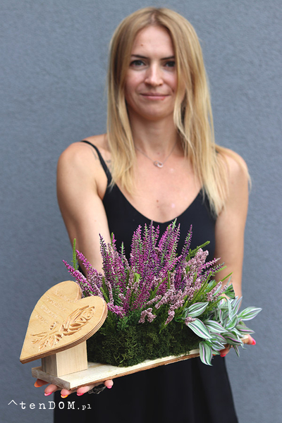 Wrzosowe Memento, kompozycja nagrobna z sercem