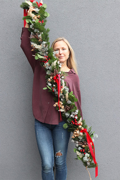 Red&Gold Hillton Xmas, girlanda świąteczna, dł.180cm 