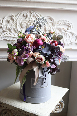 Momento, welurowy flowerbox świąteczny, wym.45x35cm 