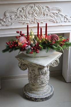 Lollypop Laos, adwentowy stroik świąteczny LED, wym.37x65cm