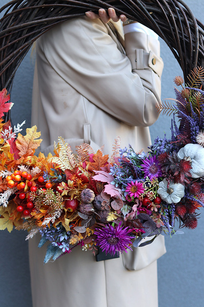 Perfect Autumn, asymetryczny jesienny wianek