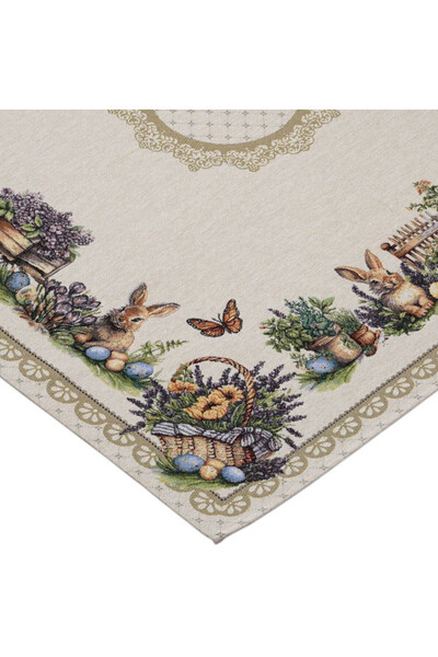 Bunny&Lavender Palace, wielkanocny obrus gobelinowy serweta
