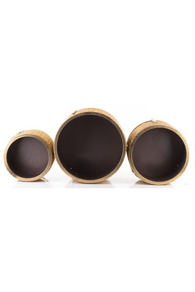 Golden Knot, metalowa doniczka osłonka na nóżkach