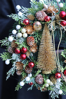 Choineczka, elegancki bożonarodzeniowy wianek, śr.28cm