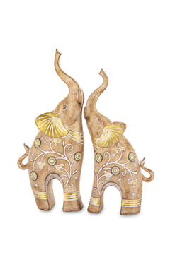 Luna, dekoracyjna figurka Słoń B, kpl.2szt, wys.32/28cm