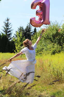 Numbers, różowa cyfra balon z helem matowy, wys.76cm, odbiór w sklepie