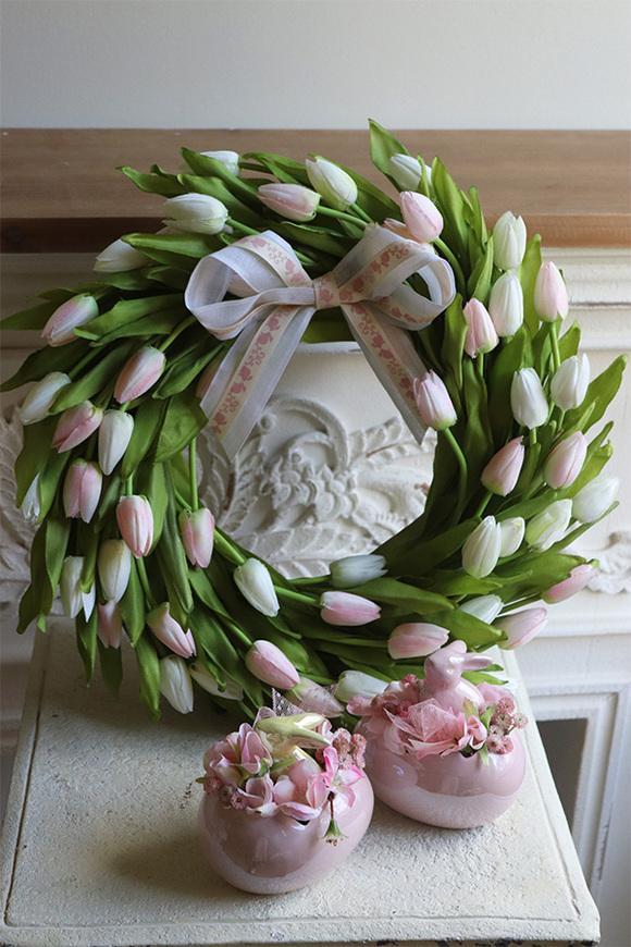 wianek z tulipanów, Witaj Wiosno Baby Pink