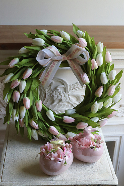 wianek z tulipanów, Witaj Wiosno Baby Pink
