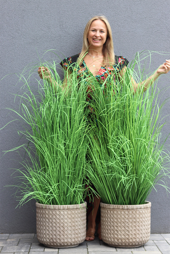 Boho Medila, wysokiej jakości sztuczna trawa w donicy