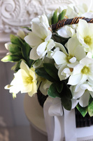 Magnolie Grande, wiosenna kompozycja kwiatowa w koszu